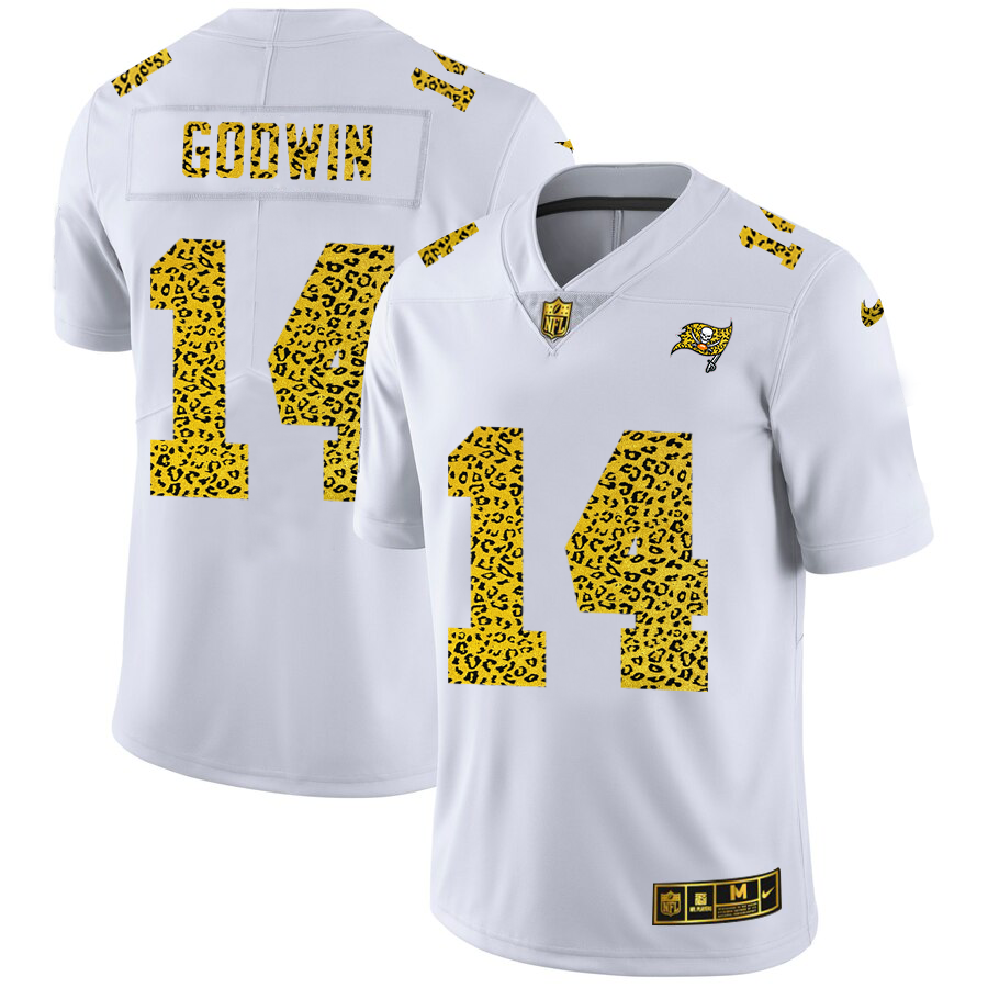 Tampa Bay Buccaneers #14 Chris Godwin Men Nike Flocked Leopard Print Vapor Limited NFL Jersey White->tampa bay buccaneers->NFL Jersey